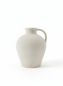 Wazon betonowy biały z uchwytem 30cm