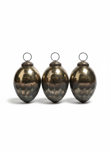 Jajko ozdobne wielkanocne złoto-brązowe z ornamentem 10 cm