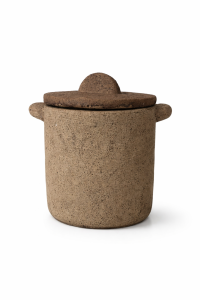 Rustykalny słoik z kamionki z pokrywką 17cm