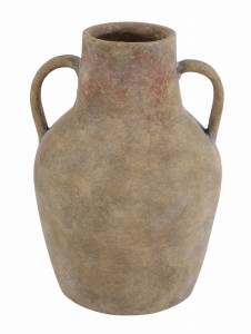  Wazon betonowy beżowy przecierany z dwoma uchwytami 30cm