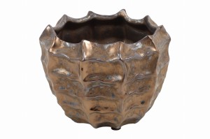 Osłonka metalowa brązowa postarzana 10cm