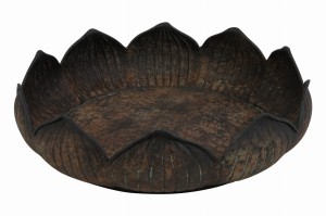 Misa metalowa w kształcie kwiatu brązowa postarzana 40cm