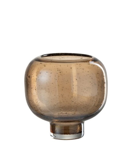 Wazon szklany brązowy 13cm