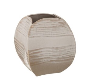 Wazon ceramiczny beżowy geometryczny 26cm