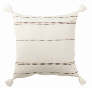 Poduszka bawełniana biała z frędzlami 50x50cm