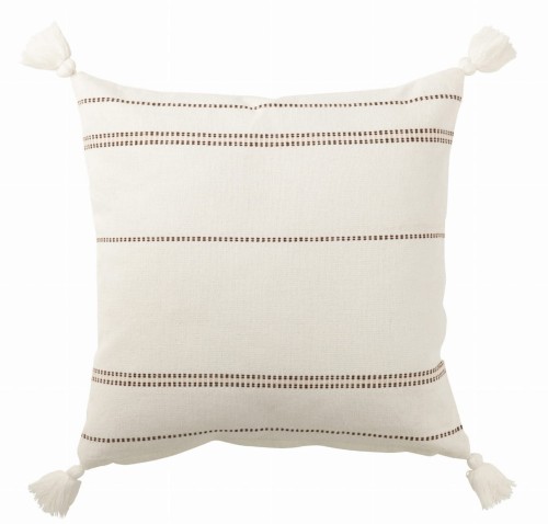 Poduszka bawełniana biała z frędzlami 50x50cm