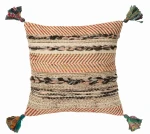 Poduszka bawełniana wzorzysta z frędzlami 45x45cm