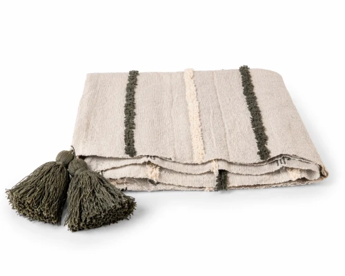 Koc bawełniany z frędzlami 135x170cm