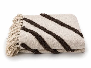 Koc bawełniany z frędzlami 130x160cm   