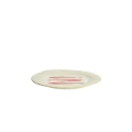 Talerz lunchowy ceramiczny beżowo-czerwony 21cm