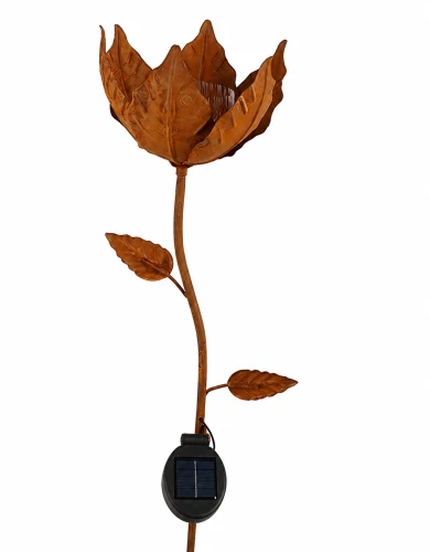 Lampa solarna Kwiat rdzawa 105cm