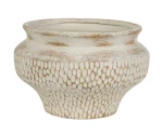 Osłonka ceramiczna kremowa postarzana 25,5x22cm
