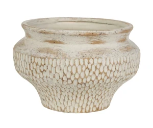 Osłonka ceramiczna kremowa postarzana 19x13cm