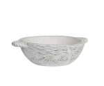 Misa ceramiczna biała postarzana z uchami 37x29x10cm