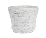 Osłonka ceramiczna biała postarzana 14x12cm