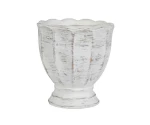 Osłonka ceramiczna biała postarzana puchar 14x15cm
