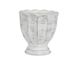 Osłonka ceramiczna biała postarzana puchar 14x15cm