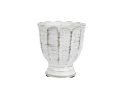 Osłonka ceramiczna biała postarzana puchar 10,5x11,5cm