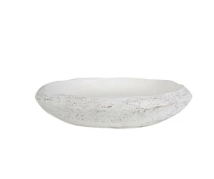 Misa ceramiczna biała postarzana 41,5x9cm