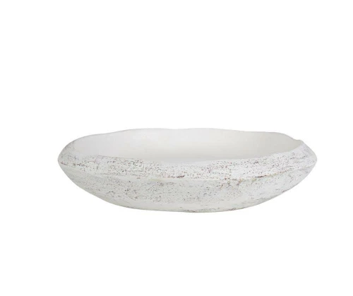 Misa ceramiczna biała postarzana 41,5x9cm