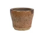 Osłonka szkliwiona brązowa postarzana 14x12cm