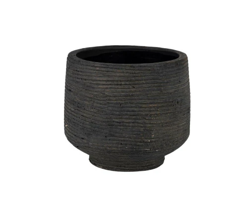 Osłonka ryflowana brązowa postarzana 18x15cm