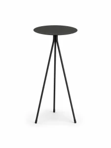 Stojak z talerzem metalowy czarny 23x71cm