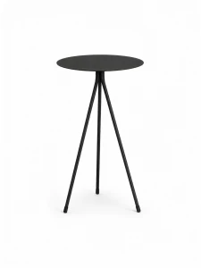 Stojak z talerzem metalowy czarny 24x50cm