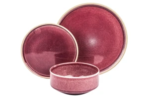 Zestaw obiadowy ceramiczny fioletowy