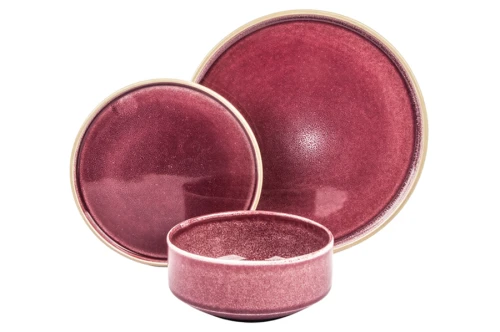 Zestaw obiadowy ceramiczny fioletowy