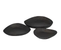Patera metalowa czarna ryflowana 24,5cm