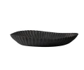 Patera metalowa czarna ryflowana 24,5cm