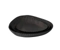 Patera metalowa czarna ryflowana 36,5cm