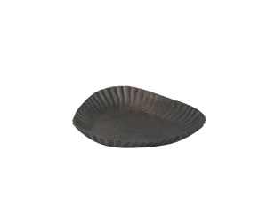 Patera metalowa czarna ryflowana 36,5cm