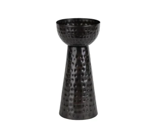 Wazon/świecznik metalowy czarny postarzany 25cm