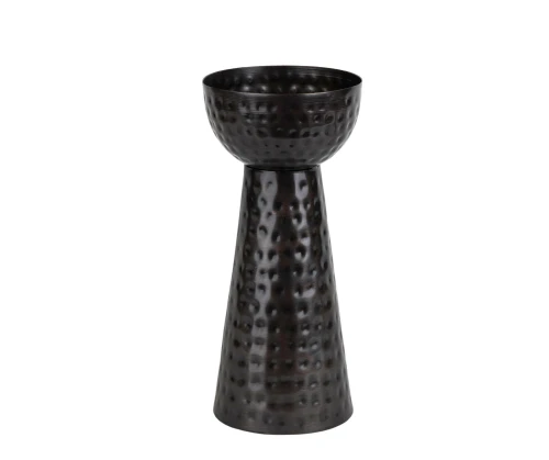 Wazon/świecznik metalowy czarny postarzany 25cm