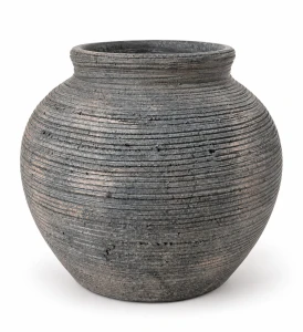Wazon betonowy grafitowy postarzany 28x23cm
