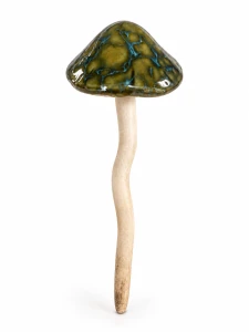 Grzyb ceramiczny zielony 17,5cm