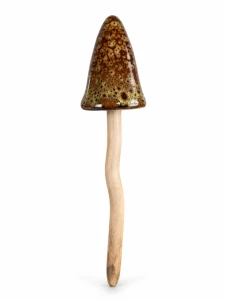 Grzyb ceramiczny zielony 16cm