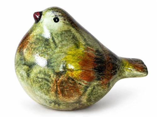 Ptaszek ceramiczny zielony 7cm