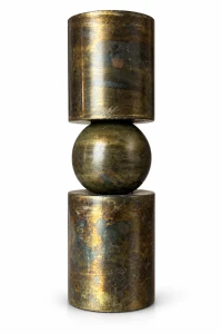 Świecznik metalowy postarzany 19cm