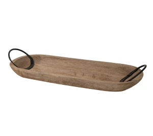 Taca drewniana z uchwytami 50cm