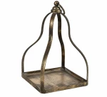 Lampion Etażerka metalowa złota 48cm
