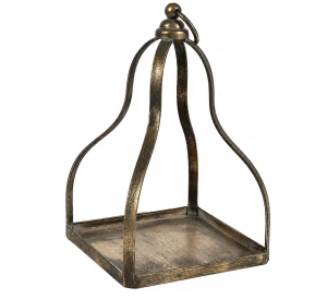 Lampion Etażerka metalowa złota 48cm
