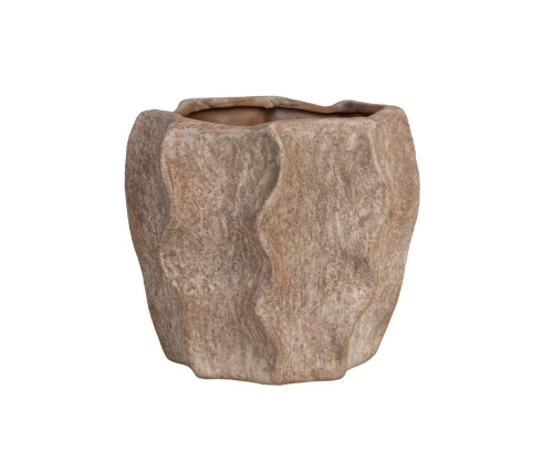 Osłonka ceramiczna brązowa postarzana 20cm